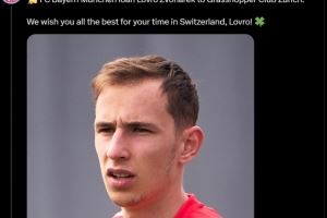 拜仁官方：外租20岁中场兹沃纳雷到苏黎世草蜢，租期一年