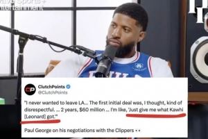 乔治此前谈离开快船：我一点都不想走 只是想要小卡得到的东西