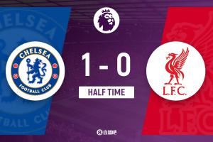 半场-切尔西暂1-0利物浦 凯塞多世界波加纳乔禁区倒地未判引争议